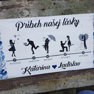Tabuľka príbeh dvoch 25 x 50 cm ľudová