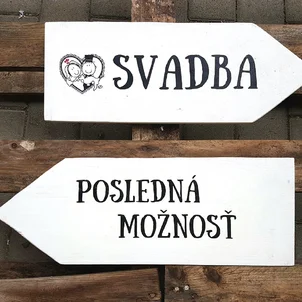 Tabuľka šípka – svadba a posledná možnosť
