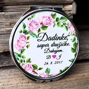 Zrkadielko pre družičku s menami a údajmi zo svadby